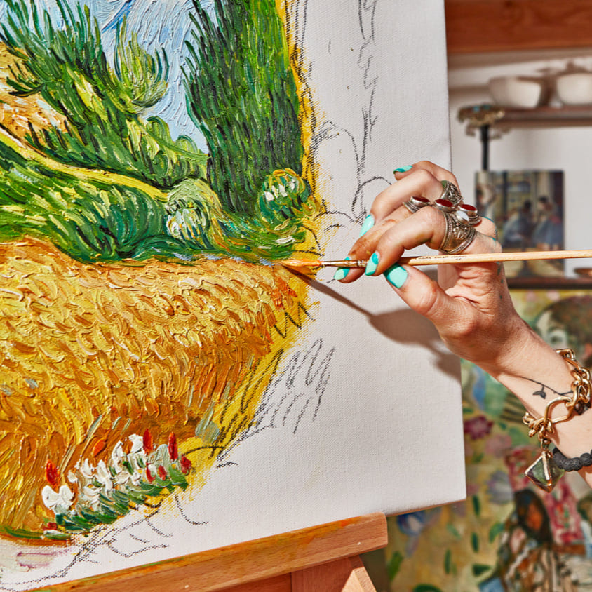 ReplicArt Van Gogh Cypress Field Oil Painting Reproduction