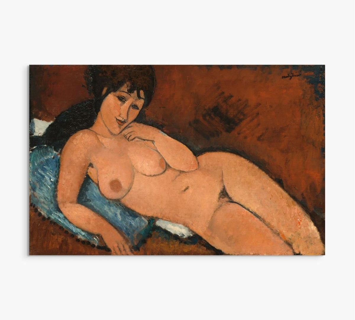 Nude on a Blue Cushion Amedeo Modigliani ReplicArt Oil Painting Reproduction