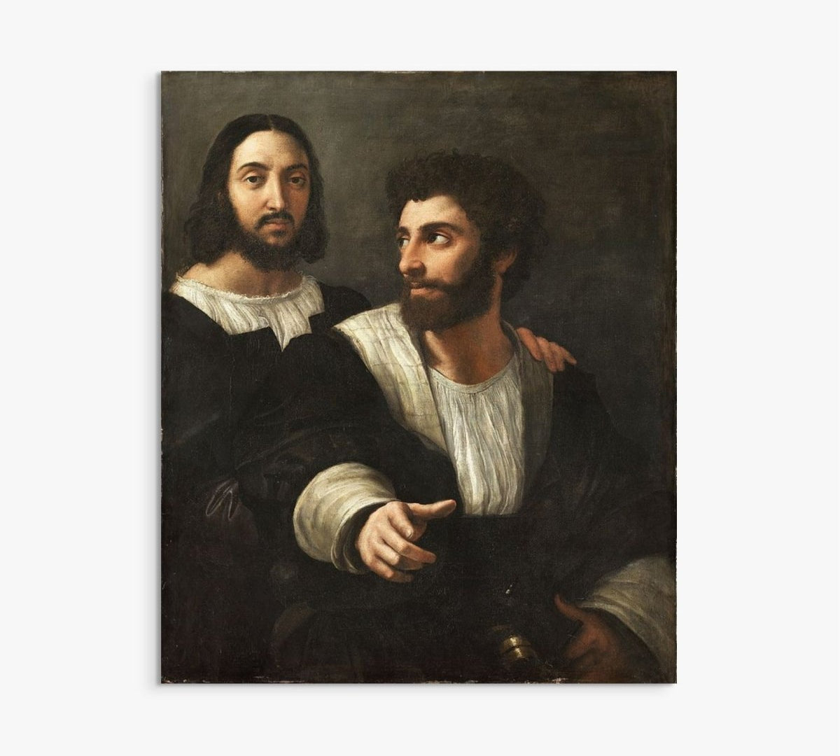 Self - Portrait with a Friend Raphael ReplicArt Oil Painting Reproduction