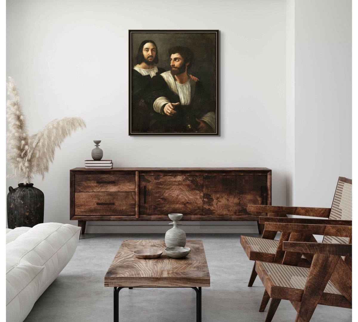 Self - Portrait with a Friend Raphael ReplicArt Oil Painting Reproduction