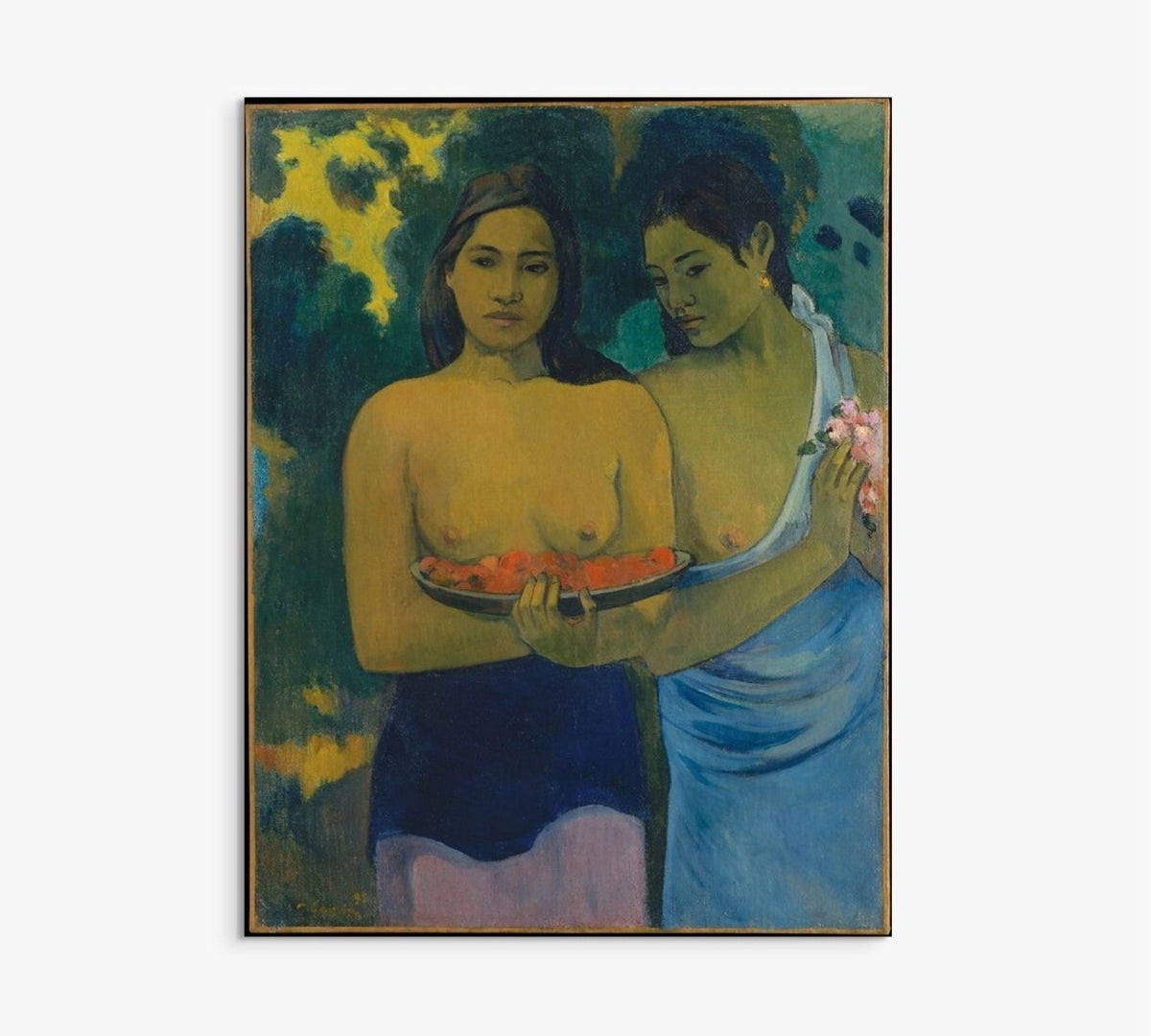 Two Tahitian Women With Mango Flowers Paul Gauguin ReplicArt Oil Painting Reproduction