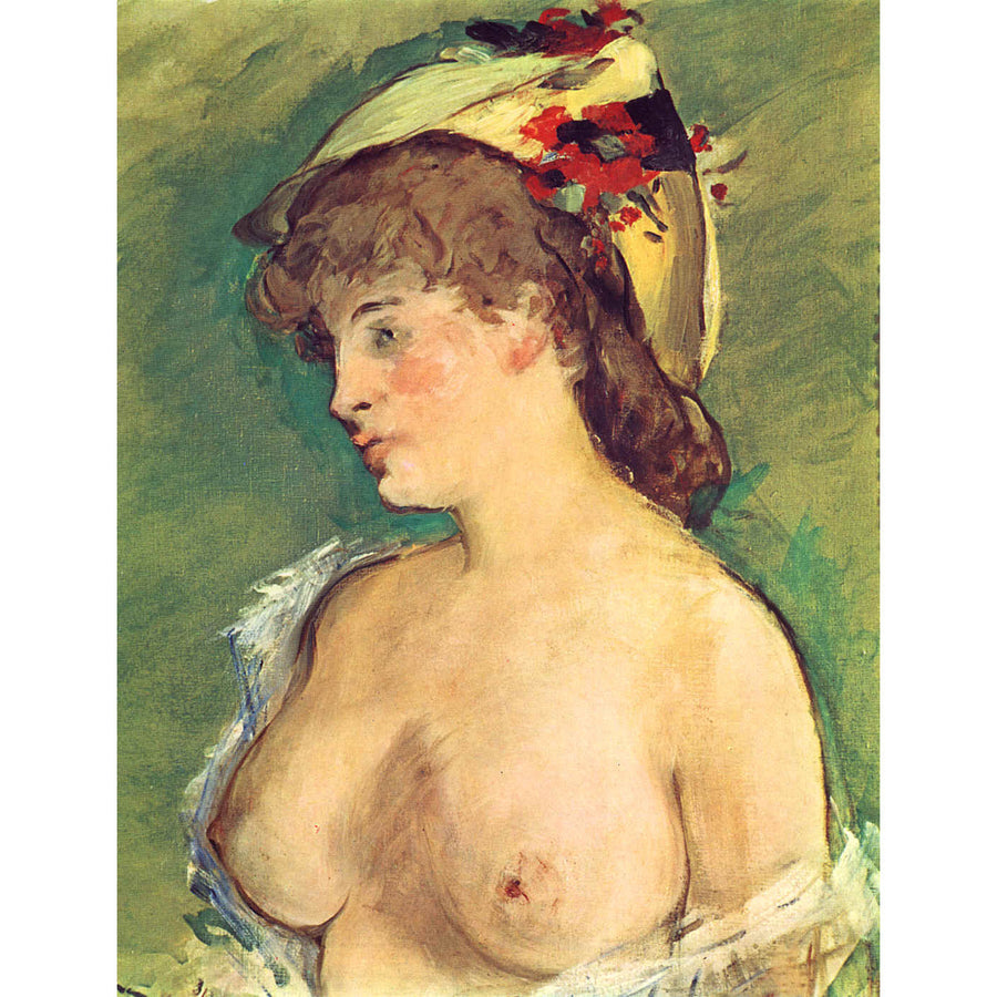 Blonde Woman with Bare Breasts Edouard Manet ReplicArt Oil Painting Reproduction