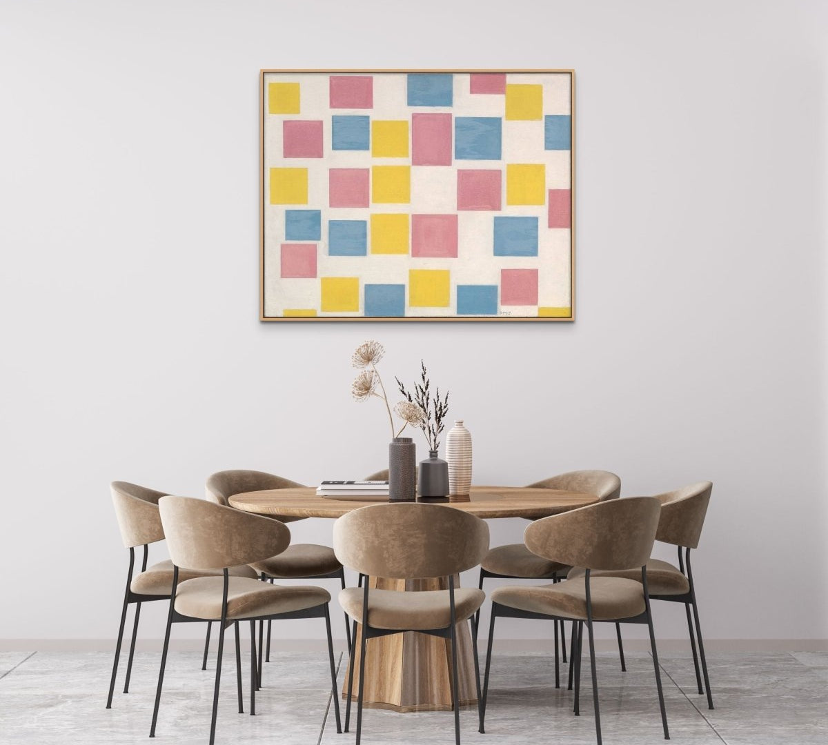 Composition with Color Fields Piet Mondrian ReplicArt Oil Painting Reproduction