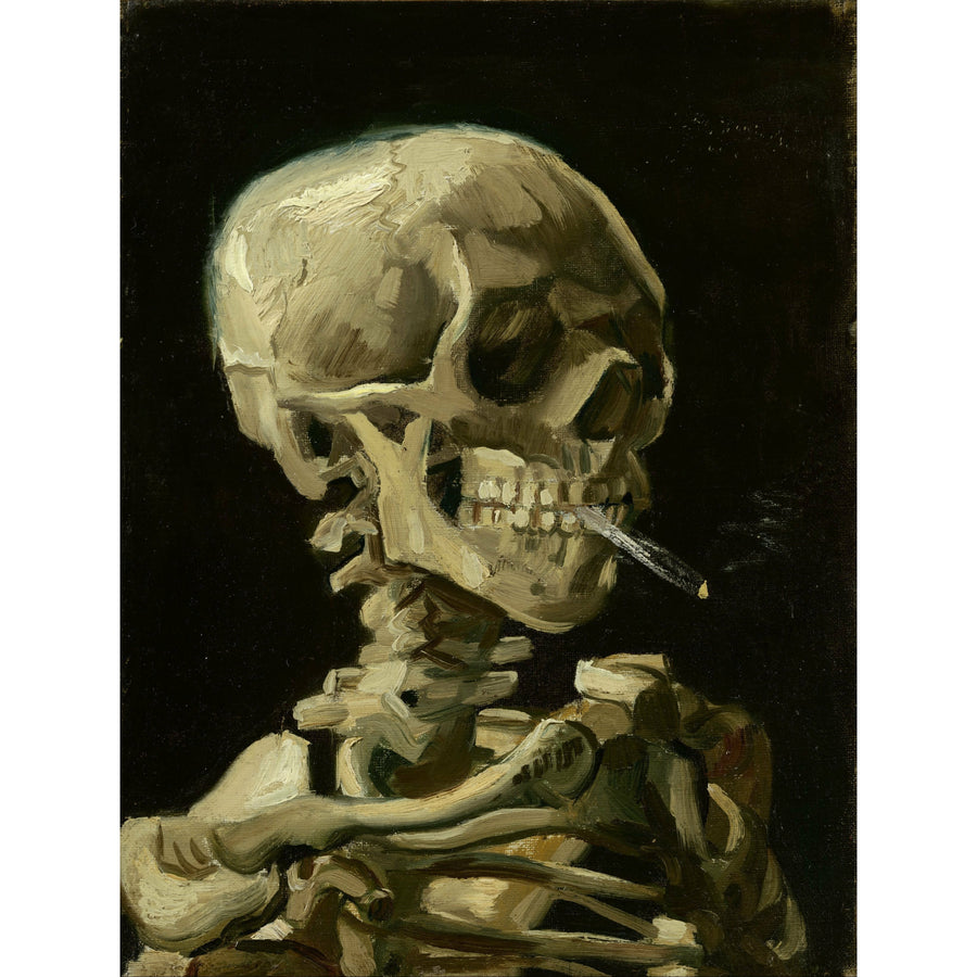 Head of a skeleton with a burning cigarette Vincent Van gogh ReplicArt Oil Painting Reproduction
