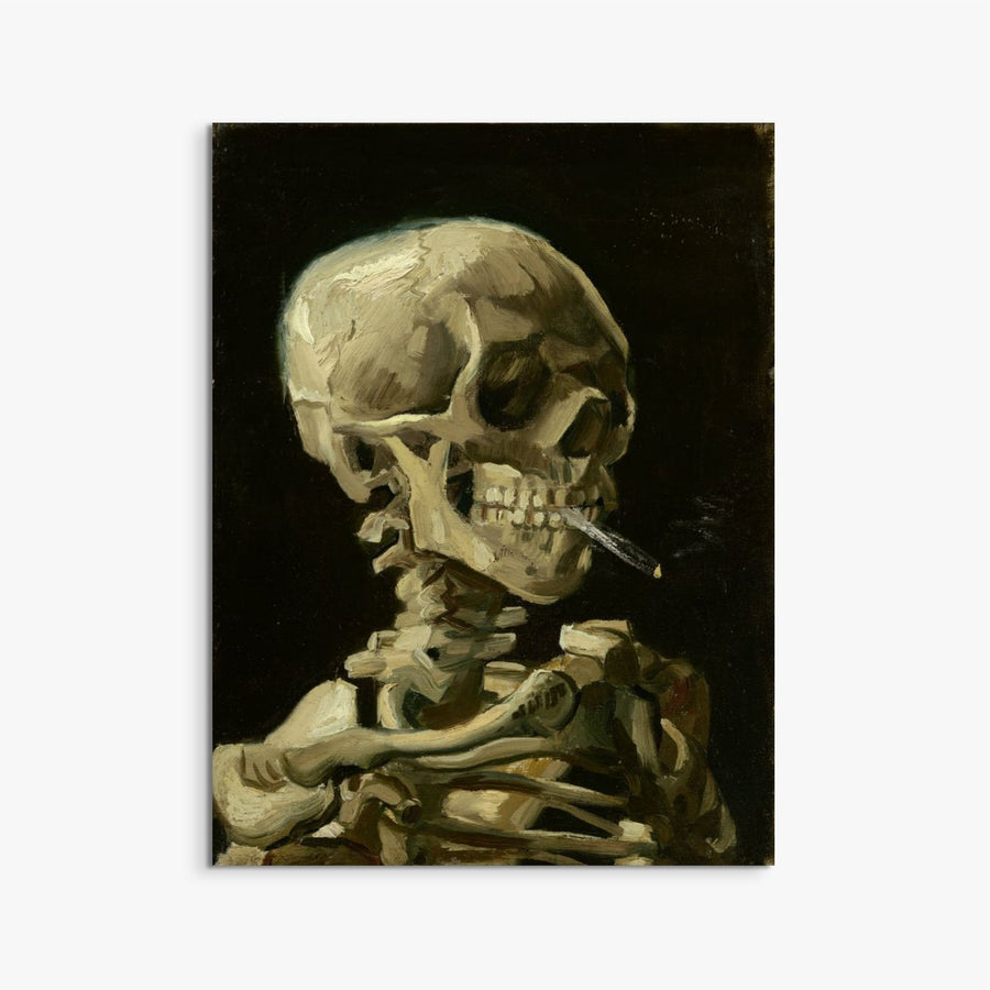 Head of a skeleton with a burning cigarette Vincent Van gogh ReplicArt Oil Painting Reproduction