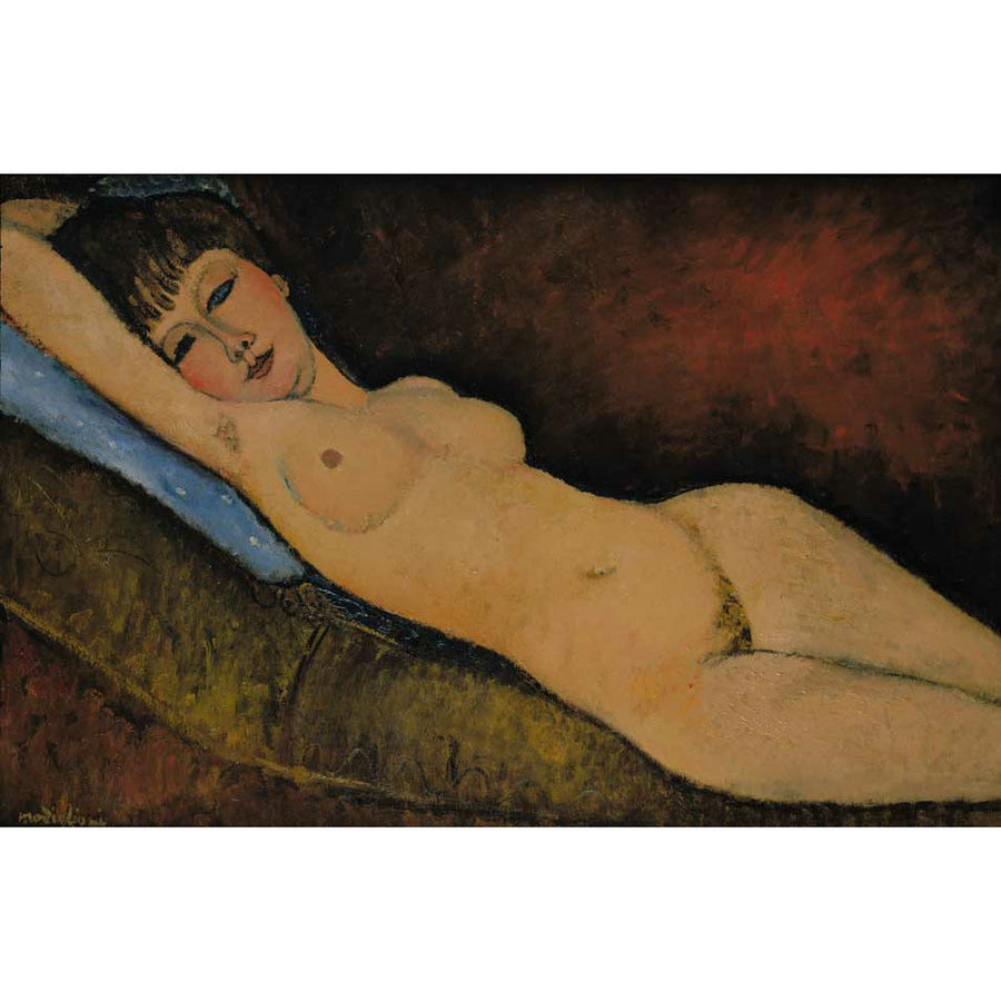 Reclining Nude With Blue Cushion Amedeo Modigliani ReplicArt Oil Painting Reproduction