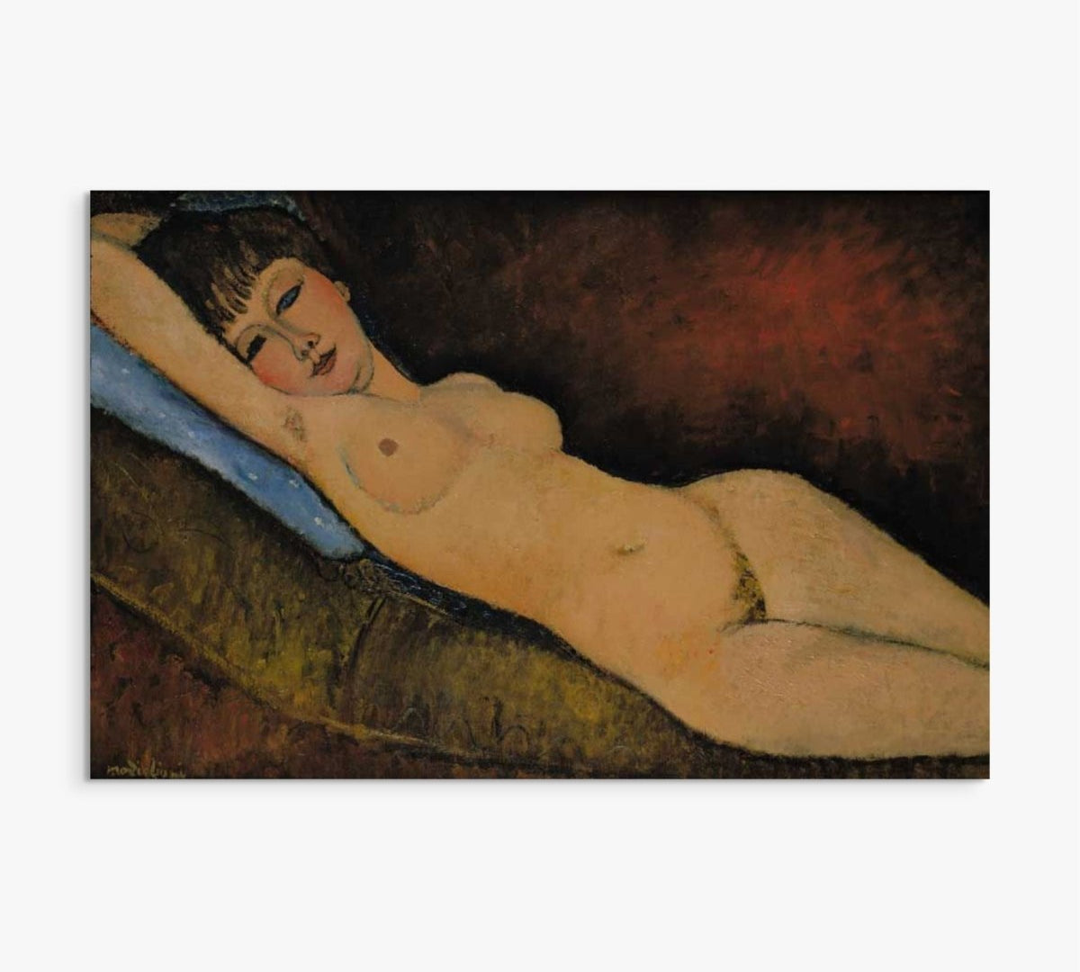 Reclining Nude With Blue Cushion Amedeo Modigliani ReplicArt Oil Painting Reproduction