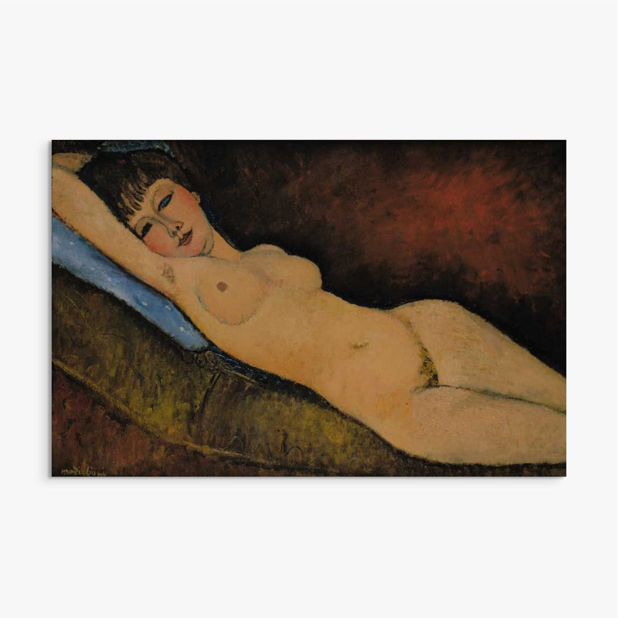 Reclining Nude With Blue Cushion Amedeo Modigliani ReplicArt Oil Painting Reproduction