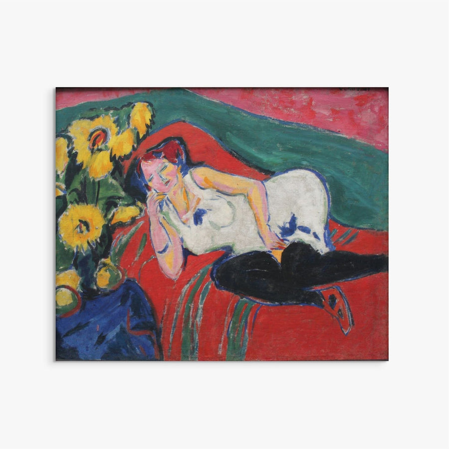 Reclining Woman in a White Chemise Ernst Ludwig Kirchner ReplicArt Oil Painting Reproduction
