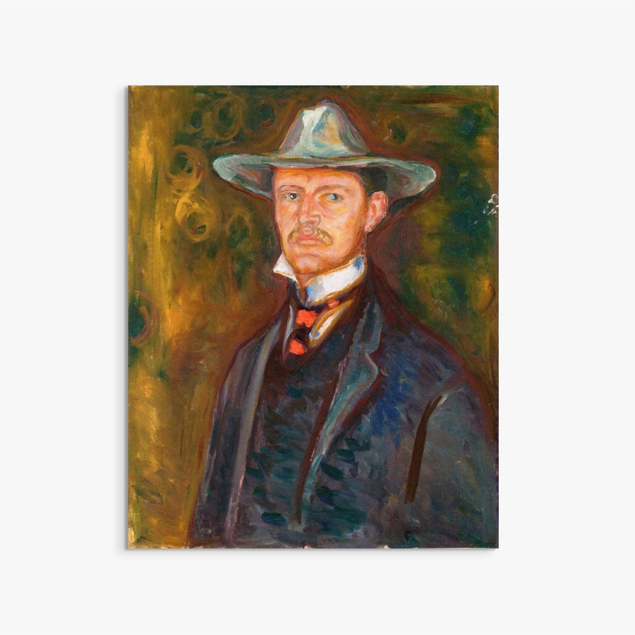 Self-Portrait in Broad Brimmed Hat Edvard Munch ReplicArt Oil Painting Reproduction
