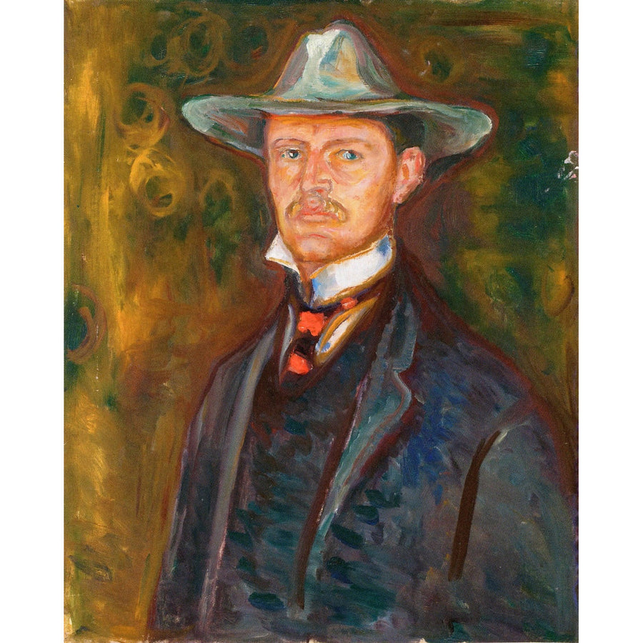 Self-Portrait in Broad Brimmed Hat Edvard Munch ReplicArt Oil Painting Reproduction