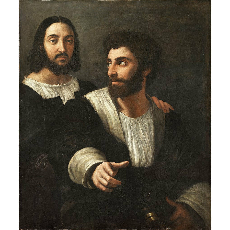 Self-Portrait with a Friend Raphael ReplicArt Oil Painting Reproduction