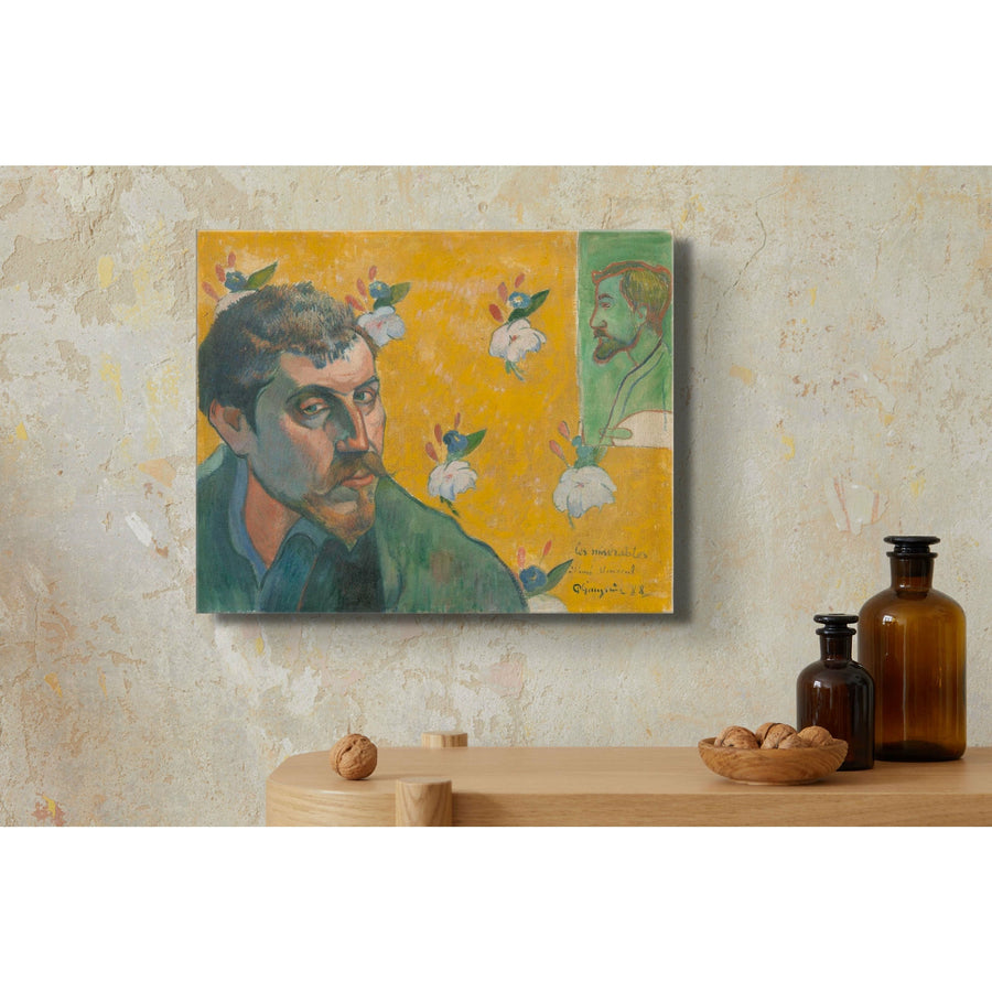 Self-Portrait with Portrait of Emile Bernard Paul Gauguin ReplicArt Oil Painting Reproduction