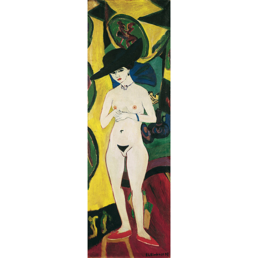 Standing Nude with Hat Ernst Ludwig Kirchner ReplicArt Oil Painting Reproduction