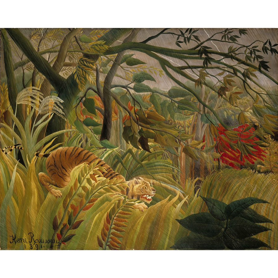 Tiger in a Tropical Storm (Surprised!) Henri Rousseau ReplicArt Oil Painting Reproduction