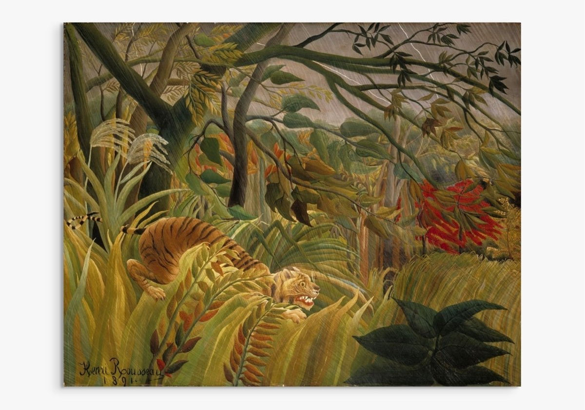Tiger in a Tropical Storm (Surprised!) Henri Rousseau ReplicArt Oil Painting Reproduction