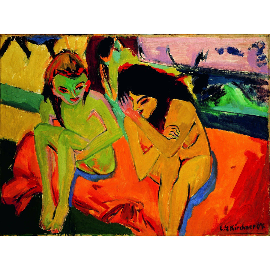Two Girls Ernst Ludwig Kirchner ReplicArt Oil Painting Reproduction