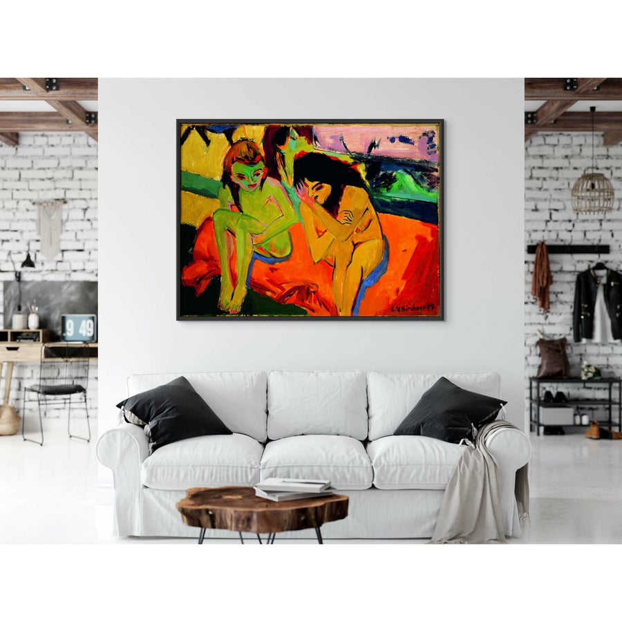 Two Girls Ernst Ludwig Kirchner ReplicArt Oil Painting Reproduction