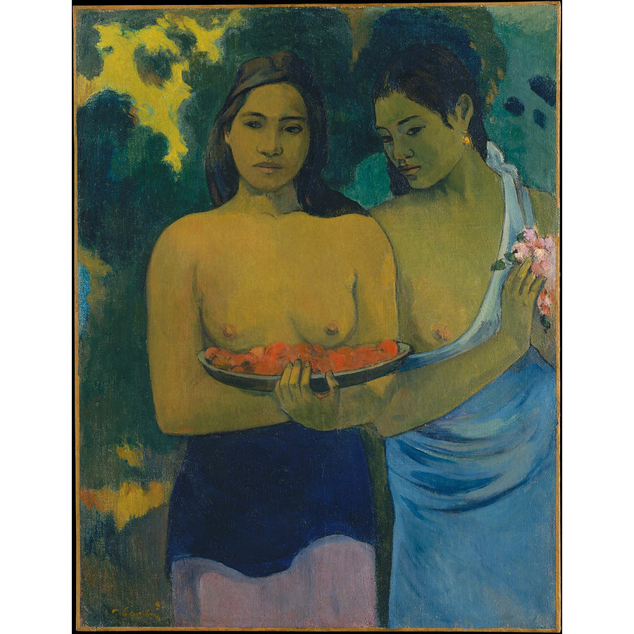 Two Tahitian Women With Mango Flowers Paul Gauguin ReplicArt Oil Painting Reproduction