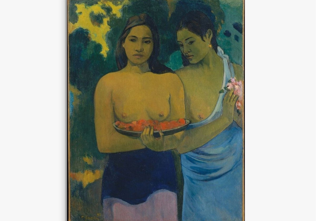 Two Tahitian Women With Mango Flowers Paul Gauguin ReplicArt Oil Painting Reproduction