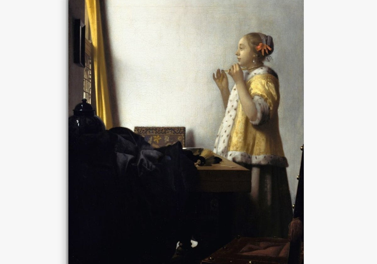 Woman with a pearl necklace Johannes Vermeer ReplicArt Oil Painting Reproduction